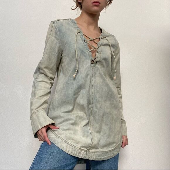 Free People Denim Tunic Top - Picture 2 of 5